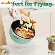 Load image into Gallery viewer, Dezin Hot Pot Electric Upgraded, Non-Stick Sauté Pan, Rapid Noodles Electric Pot, 1.5L Mini Portable Hot Pot for Steak, Egg, Fried Rice, Ramen, Oatmeal, Soup with Power Adjustment