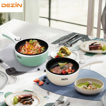 Load image into Gallery viewer, Dezin Hot Pot Electric Upgraded, Non-Stick Sauté Pan, Rapid Noodles Electric Pot, 1.5L Mini Portable Hot Pot for Steak, Egg, Fried Rice, Ramen, Oatmeal, Soup with Power Adjustment