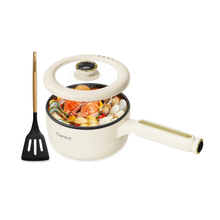 Load image into Gallery viewer, TOPWIT Hot Pot Electric with Steamer, 2L Multifunctional Electric Pot, Non-Stick Fring Pan, Portable Pot for Steak, Fried Rice, Ramen