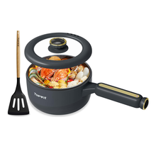 Load image into Gallery viewer, TOPWIT Hot Pot Electric with Steamer, 2L Multifunctional Electric Pot, Non-Stick Fring Pan, Portable Pot for Steak, Fried Rice, Ramen
