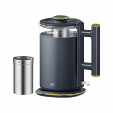 Load image into Gallery viewer, Topwit Electric Kettle, 1.5L Electric Tea Kettle Double Wall, 1000W Glass Hot Water Kettle with Wide-Open Lid, Stainless Steel Plate Kettle Water Boiler, BPA Free, Auto Shut-Off & Boil-Dry Protect