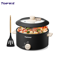 Load image into Gallery viewer, TOPWIT Hot Pot Electric, 4L Electric Pot with Non-Stick Coating, Dual Power Electric Cooker for Deep Frying, Steak, Pasta, Multi-Functional Large Capaity Shabu Shabu Pot for Party, Gathering, Black