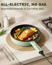 Load image into Gallery viewer, Topwit 11 Inch Electric Frying Pan, Non-Stick Electric Skillet Fast Heat, Easy to Clean, One-piece Compact Design, Electric Pan for Breakfast, Daily Cooking, Apartments RV Dorm Essential