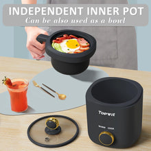 Load image into Gallery viewer, TOPWIT Rice Cooker Small, 2-Cups Uncooked, 1.2L Mini Rice Cooker with Non-stick Coating, BPA Free, Portable Rice Maker with One Touch & Keep Warm Function