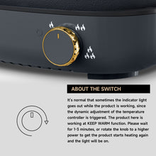 Load image into Gallery viewer, Dezin Hot Pot Electric with Divider, 4L Electric Shabu Shabu with Dual-Flavor Pot,3.7" Depth Nonstick Dual Side with Multi-Power Control for Party, Family and Friend Gathering