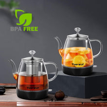 Load image into Gallery viewer, Topwit Electric Kettle Glass, For Hot Water, Tea and Coffee Dual Purpose Design, BPA-Free, 1L Pour Over Removable Stainless Steel Infuser, Auto-shut Off & Boil-dry Protect