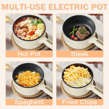Load image into Gallery viewer, TOPWIT Hot Pot Electric with Steamer, 2L Multifunctional Electric Pot, Non-Stick Fring Pan, Portable Pot for Steak, Fried Rice, Ramen