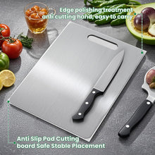 Load image into Gallery viewer, 3 Pack Titanium Cutting Boards for Kitchen,100% Pure Titanium, Cutting Edge Hygiene & Durability, Double-sided food-grade Cutting Board For Meats Fruist And Vegetables,Easy to Clean(M+L+XL)