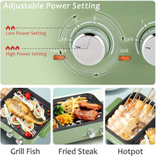 Load image into Gallery viewer, Topwit Hot Pot Electric with Grill, 2 in 1 Indoor Non-Stick Electric Pot and Griddle for Korean BBQ, Steaks, Shabu Shabu and Noodles, Independent Dual Temperature Control, Fast Heating