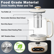 Load image into Gallery viewer, Topwit Electric Tea Kettle, 11 Temperature Control & 4 Presets Glass Kettle with Removable Infuser, 0.8L Electric Kettle for Coffee, Formula, Tea Maker with 8H Keep Warm, Boil-dry Protec