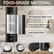 Load image into Gallery viewer, CHACEEF Travel Kettle Upgraded, Portable Electric Kettle, 350ml Small Electric Kettle with 5 Variable Presets, 304 Stainless Steel Mini Hot Water Boiler with Auto Shut-Off & Boil Dry Protection, Black