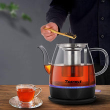 Load image into Gallery viewer, Topwit Electric Kettle Glass, For Hot Water, Tea and Coffee Dual Purpose Design, BPA-Free, 1L Pour Over Removable Stainless Steel Infuser, Auto-shut Off & Boil-dry Protect