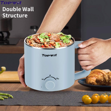 Load image into Gallery viewer, Topwit Hot Pot Electric, Electric Pot, 1.6L Ramen Cooker, Multifunctional Electric Cooker for Pasta, Shabu-Shabu, Oatmeal, Soup and Egg with Over-Heating Protection, Boil Dry Protection