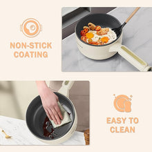 Load image into Gallery viewer, TOPWIT Hot Pot Electric with Steamer, 2L Multifunctional Electric Pot, Non-Stick Fring Pan, Portable Pot for Steak, Fried Rice, Ramen
