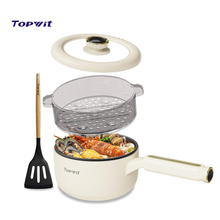 Load image into Gallery viewer, TOPWIT Hot Pot Electric with Steamer, 2L Multifunctional Electric Pot, Non-Stick Fring Pan, Portable Pot for Steak, Fried Rice, Ramen