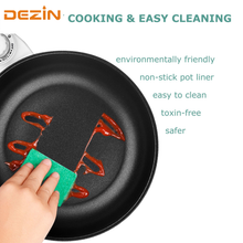 Load image into Gallery viewer, Dezin Hot Pot Electric Upgraded, Non-Stick Sauté Pan, Rapid Noodles Electric Pot, 1.5L Mini Portable Hot Pot for Steak, Egg, Fried Rice, Ramen, Oatmeal, Soup with Power Adjustment
