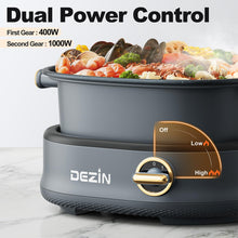 Load image into Gallery viewer, Dezin Electric Shabu Shabu Pot with Removable Pot, 3L Non-Stick Hot Pot Electric with Steamer and Grill Pan, 3-in-1 Electric Pot with Dual-Power Control for Party, Family and Friend Gathering