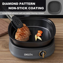 Load image into Gallery viewer, Dezin Electric Shabu Shabu Pot with Removable Pot, 3L Non-Stick Hot Pot Electric with Steamer and Grill Pan, 3-in-1 Electric Pot with Dual-Power Control for Party, Family and Friend Gathering