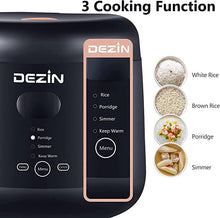 Load image into Gallery viewer, Dezin Rice Cooker 4 Cups Uncooked, Small Rice Cooker Steamer with Removable Nonstick Pot.