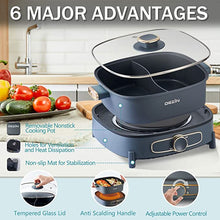 Load image into Gallery viewer, Dezin Electric Hot Pot with Divider, 5L Double-Flavor Shabu Shabu Hot Pot.