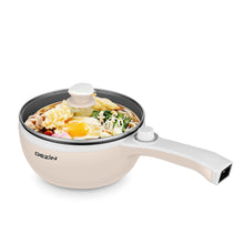 Load image into Gallery viewer, Dezin Hot Pot Electric Upgraded, Non-Stick Sauté Pan, Rapid Noodles Electric Pot, 1.5L Mini Portable Hot Pot for Steak, Egg, Fried Rice, Ramen, Oatmeal, Soup with Power Adjustment
