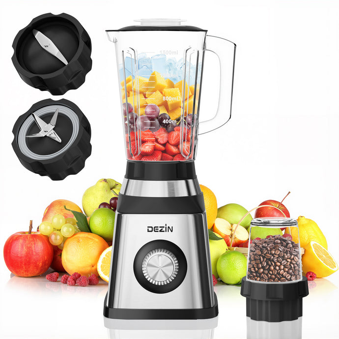Dezin Blenders and Food Processor Combo for Kitchen, 5 in 1 Blender for Shakes and Smoothies,