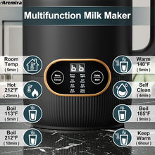 Load image into Gallery viewer, Automatic Nut Milk Machine, 35oz(1000ml) Homemade Almond, Oat, Coconut, Soy, Plant Based Milks and Non Dairy Beverages, Soy Milk Maker Machine with Delay Start/Keep Warm/Self-Cleaning/Boil Water
