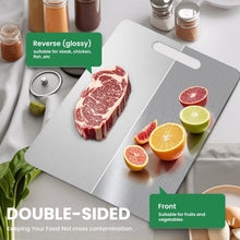 Load image into Gallery viewer, 3 Pack Titanium Cutting Boards for Kitchen,100% Pure Titanium, Cutting Edge Hygiene &amp; Durability, Double-sided food-grade Cutting Board For Meats Fruist And Vegetables,Easy to Clean（M+L+XL)
