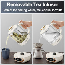 Load image into Gallery viewer, Topwit Electric Tea Kettle, 11 Temperature Control &amp; 4 Presets Glass Kettle with Removable Infuser, 0.8L Electric Kettle for Coffee, Formula, Tea Maker with 8H Keep Warm, Boil-dry Protec
