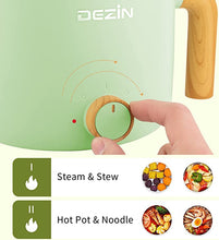 Load image into Gallery viewer, Dezin Electric Hot Pot with Steamer, 1.5L Non-stick Ramen Cooker, 2 in 1 Shabu Shabu Hot Pot.
