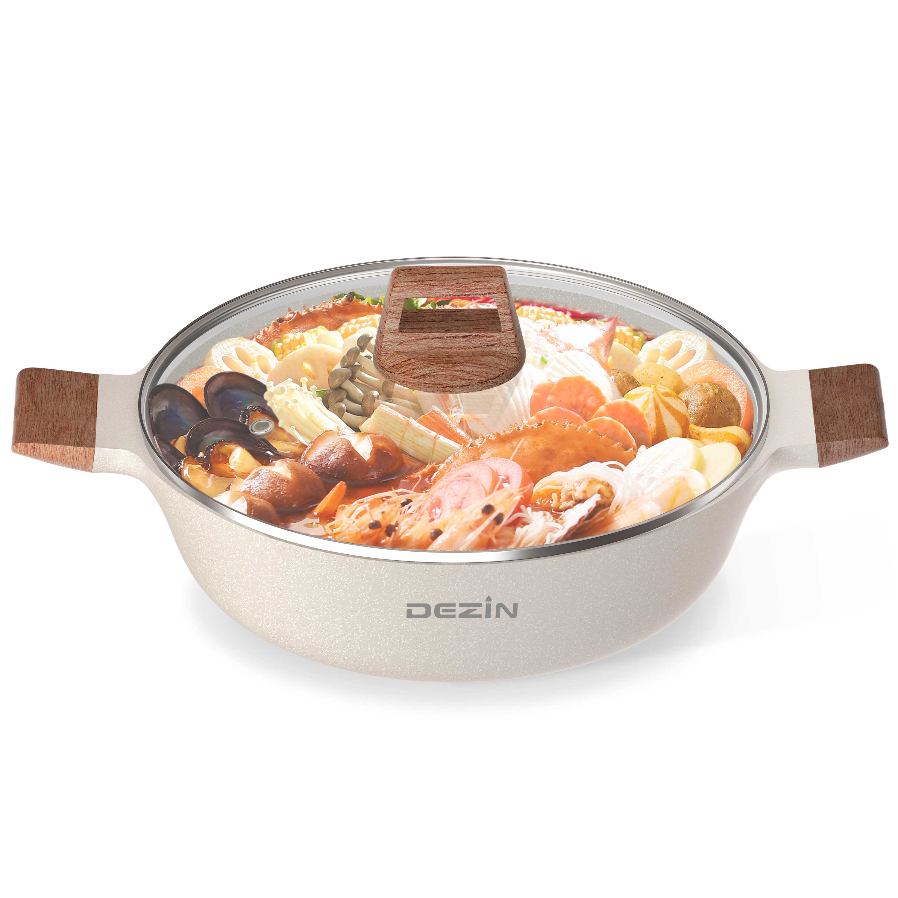 Dezin Electric Hot Pot with Divider, 5L Double-Flavor Shabu Shabu Hot –  Dezin Direct