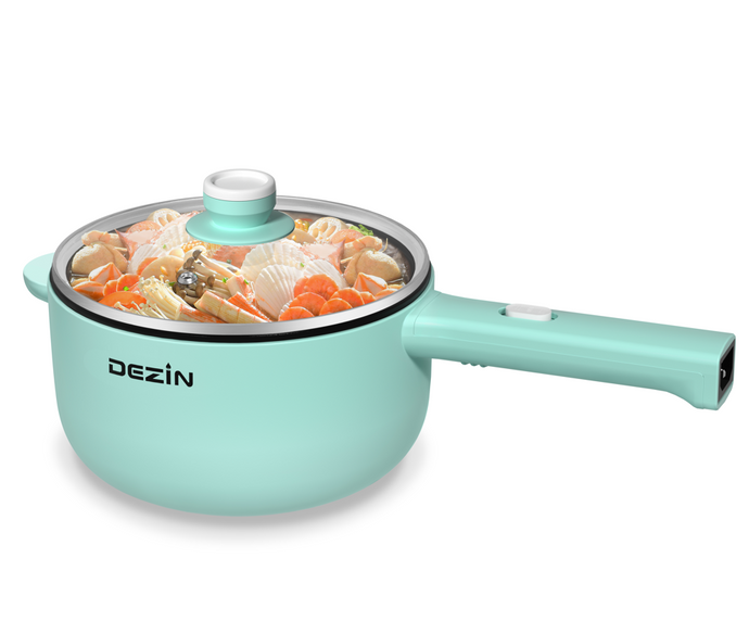 Dezin Electric Hot Pot, 2L Non-Stick Sauté Pan, Rapid Noodles Cooker, Mini electric skillet.