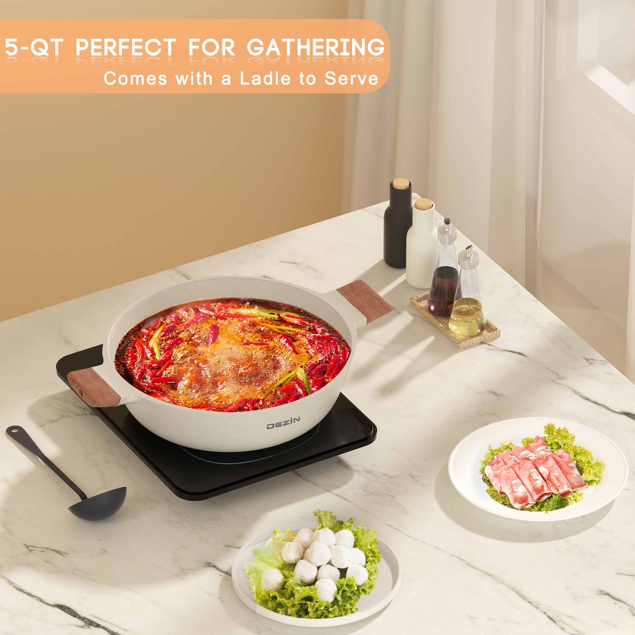 The ultimate Hot Pot spread with the Home & Camp Burner and the Aluminum  Caldero.