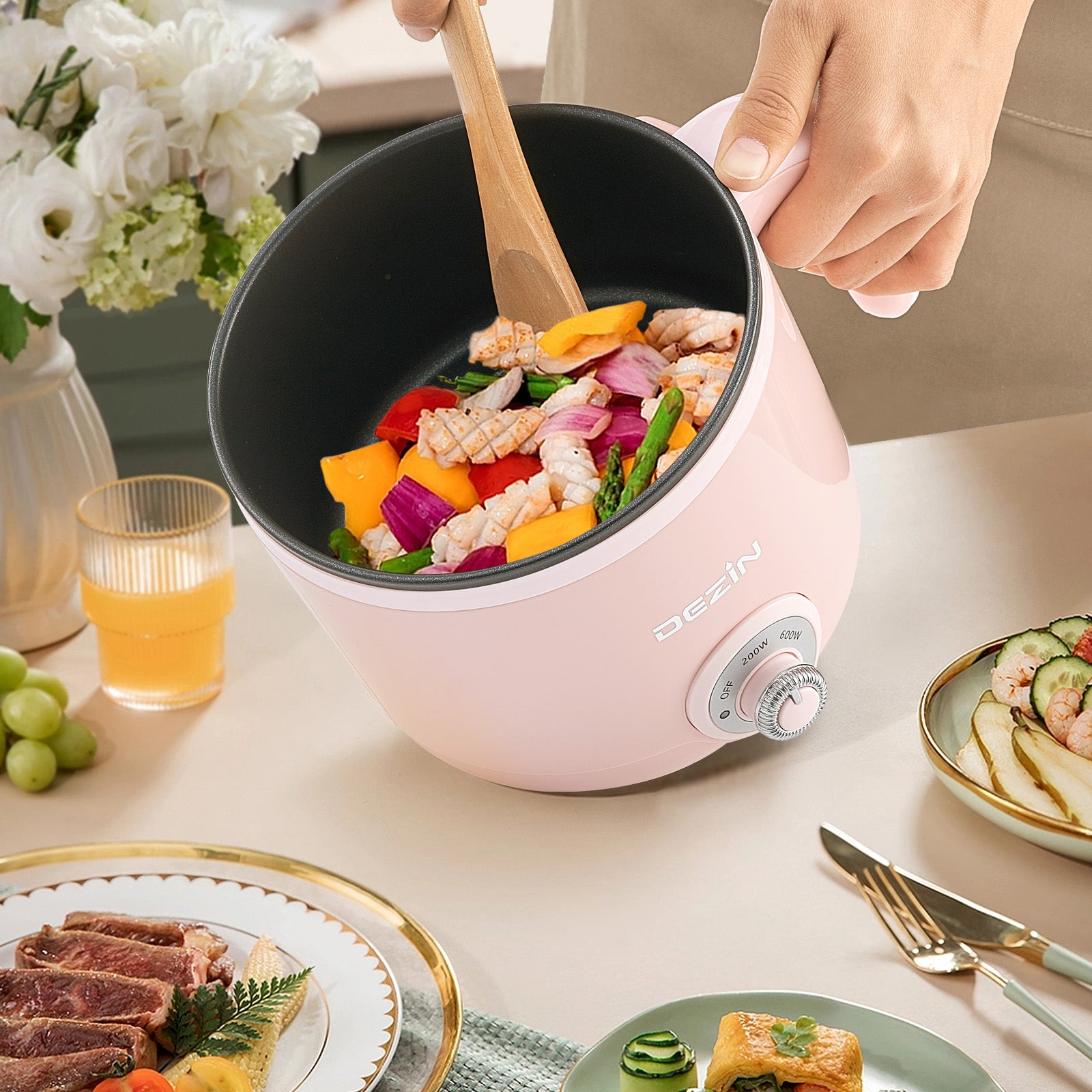 Dezin Electric Pan, 1.5L Rapid Noodles Cooker, Non-Stick Mini Pot,Mini –  Dezin Direct