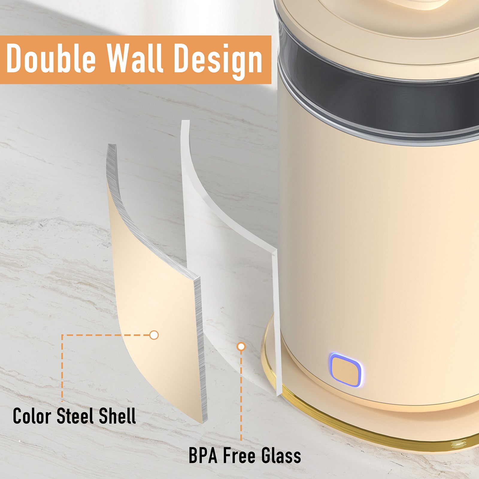Dezin Electric Kettle with Keep Warm Function, BPA Free Window